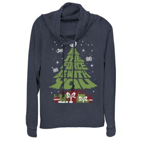 クリスマス 紺色 ネイビー スターウォーズ YOU&#34; 【 STAR WARS MAY THE FORCE BE WITH CHRISTMAS TREE COWLNECK PULLOVER / NAVY 】 キッズ ベビー マタニティ トップス スウェット トレーナー