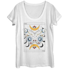 【★スーパーSALE★6/11深夜2時迄】グラフィック Tシャツ 白色 ホワイト 【 UNBRANDED CELESTIAL BUTTERFLY TAROT SCOOP NECK GRAPHIC TEE / WHITE 】 キッズ ベビー マタニティ トップス カットソー