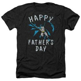 キャラクター ヘザー Tシャツ 黒色 ブラック 【 LICENSED CHARACTER BATMAN FATHERS DAY ADULT HEATHER T-SHIRT / BLACK 】 メンズファッション トップス カットソー