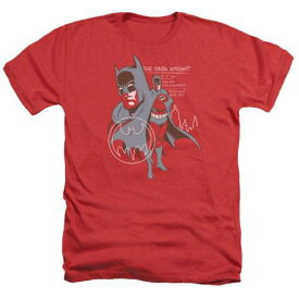 キャラクター ヘザー Tシャツ 赤 レッド 【 LICENSED CHARACTER BATMAN LEAN AND MUSCULAR ADULT HEATHER T-SHIRT / RED 】 メンズファッション トップス カットソー