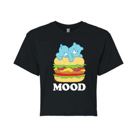 キャラクター ゴールデンベアーズ カルベアーズ Tシャツ 黒色 ブラック 【 LICENSED CHARACTER CARE BEARS BURGER MOOD CROPPED TEE / BLACK 】 キッズ ベビー マタニティ トップス カットソー