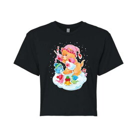 キャラクター ゴールデンベアーズ カルベアーズ Tシャツ 黒色 ブラック 【 LICENSED CHARACTER CARE BEARS COUSINS PROUD HEART CROPPED TEE / BLACK 】 キッズ ベビー マタニティ トップス カットソー
