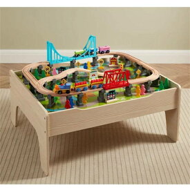 Toylife 【 Wooden 100 Piece Train Table Unisex Multi 】 おもちゃ 乗り物のおもちゃ 車 ミニカー トイカー ユニセックス
