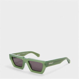 Off White 【 Unisex Rectangle Sunglasses, Rectangle Design Unisex Green/Grey 】 ユニセックス green 緑・グリーン 灰色 グレー