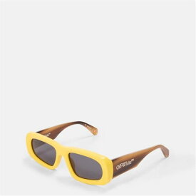Off White 【 Unisex Square Sunglasses, Square Design Unisex Yellow/Grey 】 ユニセックス yellow 黄色・イエロー 灰色 グレー
