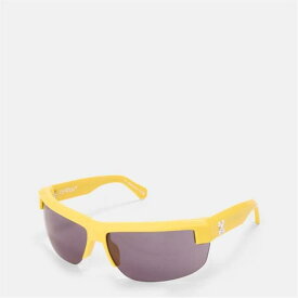 Off White 【 Unisex Square Sunglasses, Square Design Unisex Yellow/Grey 】 ユニセックス yellow 黄色・イエロー 灰色 グレー