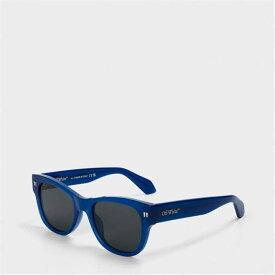 Off White 【 Unisex Square Sunglasses, Square Design Unisex Blue/Dark Grey 】 ユニセックス 青色 ブルー 灰色 グレー