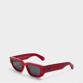 Off White 【 Unisex Greeley Rectangle Style Sunglasses Unisex Burgundy/Grey 】 サングラス ユニセックス ワイン色・バーガンディー 灰色 グレー
