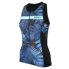 Zone3 【 Activate+ Tropical Palm Sleeveless Tri Top Women Navy/Green 】 Sleeveless ノンスリーブ レディース 紺色 ネイビー green 緑・グリーン
