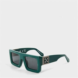Off White 【 Unisex Square Sunglasses, Square Design Unisex Green/Dark Grey 】 ユニセックス green 緑・グリーン 灰色 グレー