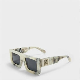 Off White 【 Unisex Square Sunglasses, Square Design Unisex Marble/Grey 】 ユニセックス 灰色 グレー