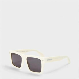 Off White 【 Unisex Round Sunglasses, Round Style Unisex White/Dark Grey 】 ユニセックス 白色 ホワイト 灰色 グレー