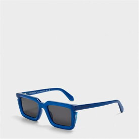 Off White 【 Unisex Square Sunglasses, Square Design Unisex Blue/Dark Grey 】 ユニセックス 青色 ブルー 灰色 グレー