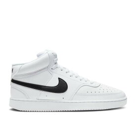 ナイキ Nike 【 Court Vision Mid 'White Black' Men White/White/Black 】 コート ミッド メンズ 白色 ホワイト 黒色 ブラック