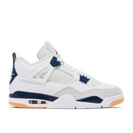 ナイキ　エアジョーダン Air Jordan 【 Nike Sb X Jordan 4 Retro Sp 'Navy' Men Summit White/White/Navy/Neutral Grey/Gum Yellow/Varsity Red 】 エスビー レトロ 靴 メンズ靴 スニーカー メンズ 白色 ホワイト 紺色 ネイビ