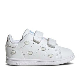アディダス Adidas 【 Hello Kitty X Stan Smith Comfort Closure I 'Embroidered Clouds' Infant Cloud White/Grey One/Glow Blue 】 キッズ ベビー マタニティ ベビーファッション 靴 スニーカー ベビー 白色 ホワイト 灰色