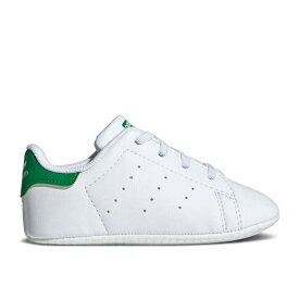アディダス Adidas 【 Stan Smith Crib 'White Green' Infant Cloud White/Cloud White/Cloud White 】 キッズ ベビー マタニティ ベビーファッション 靴 スニーカー ベビー 白色 ホワイト