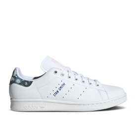 アディダス Adidas 【 Wmns Stan Smith 'Heel Floral Artwork' Women Cloud White/Clear Pink/Lucid Blue 】 レディース 白色 ホワイト pink ピンク 青色 ブルー