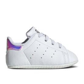 アディダス Adidas 【 Stan Smith Crib 'White Iridescent' Infant Cloud White/Cloud White/Silver Metallic 】 キッズ ベビー マタニティ ベビーファッション 靴 スニーカー ベビー 白色 ホワイト Silver 銀色・シルバー