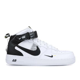 【 NIKE AIR FORCE 1 MID '07 LV8 'WHITE BLACK' / WHITE BLACK TOUR YELLOW 】 ミッド 白色 ホワイト 黒色 ブラック 黄色 イエロー エアフォース スニーカー メンズ ナイキ