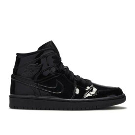 【 AIR JORDAN WMNS AIR JORDAN 1 MID PATENT SE 'TRIPLE BLACK' / BLACK BLACK BLACK 】 ナイキ ミッド パテント 黒色 ブラック エアジョーダン スニーカー レディース