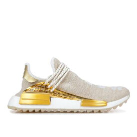 【 ADIDAS PHARRELL X NMD HU TRAIL 'HAPPY' CHINA EXCLUSIVE / GOLD METALLIC FOOTWEAR WHITE 】 アディダス ゴールド 白色 ホワイト スニーカー メンズ