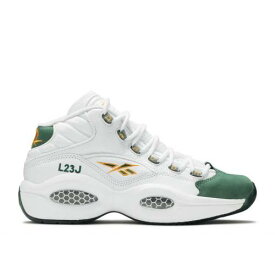 【 REEBOK PACKER SHOES X QUESTION MID 'FOR PLAYER USE ONLY - LEBRON JAMES' / WHITE SAP GREEN HRVST GREEN 】 リーボック スニーカー 運動靴 クエスチョン ミッド レブロン 白色 ホワイト 緑 グリーン クエスチョンミッ