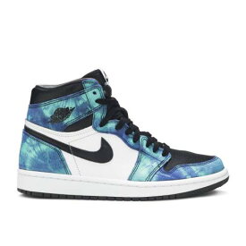 【 AIR JORDAN WMNS JORDAN 1 RETRO HIGH OG 'TIE-DYE' / WHITE BLACK AURORA GREEN 】 ナイキ ハイ 白色 ホワイト 黒色 ブラック 緑 グリーン エアジョーダン 'TIEDYE' スニーカー レディース