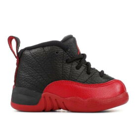 【 AIR JORDAN AIR JORDAN 12 RETRO TD 'FLU GAME' 2016 / BLACK VARSITY RED 】 ナイキ 黒色 ブラック 赤 レッド エアジョーダン スニーカー ベビー メンズ