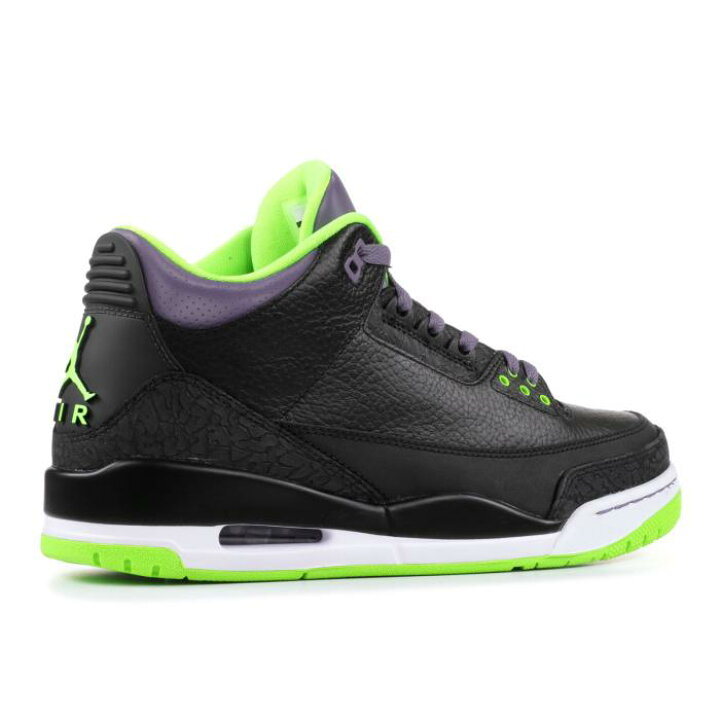 楽天市場 エアジョーダン Air Jordan 黒色 ブラック エアジョーダン Joker スニーカー メンズ 3 Retro Black Elctrc Grncnyn Prplwht スニケス