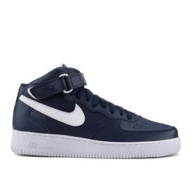 【 NIKE AIR FORCE 1 MID '07 'MIDNIGHT NAVY BLUE' / MIDNIGHT NAVY BLUE WHITE 】 ミッド 紺色 ネイビー 青色 ブルー 白色 ホワイト エアフォース スニーカー メンズ ナイキ