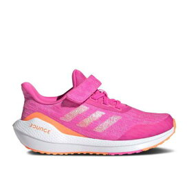 【 ADIDAS EQ21 RUN VELCRO J 'SCREAMING PINK' / SCREAMING PINK SCREAMING ORANGE 】 アディダス ラン ピンク 橙 オレンジ ジュニア キッズ ベビー マタニティ スニーカー