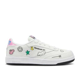 【 REEBOK PEPPA PIG X CLUB C SLIP-ON 4 J 'PLAY DREAMY' / FOOTWEAR WHITE CORE BLACK 】 リーボック クラブ スリッポン 白色 ホワイト コア 黒色 ブラック ジュニア キッズ ベビー マタニティ スニーカー