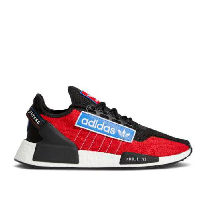 Adidas Shoes Mens 13 NMD_R1 V2 “Logo Patch” Team Power Black/Blue/Red/White Adidas NMD R1 V2 Logo Patch Team Power Red Blue Black Shoes  main image 3