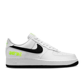 【 NIKE AIR FORCE 1 LOW 'JUST DO IT - WHITE VOLT' / WHITE VOLT BLACK 】 白色 ホワイト 黒色 ブラック エアフォース スニーカー メンズ ナイキ