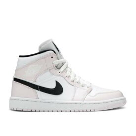 【 AIR JORDAN WMNS AIR JORDAN 1 MID 'BARELY ROSE' / BARELY ROSE WHITE BLACK 】 ナイキ ミッド ローズ 白色 ホワイト 黒色 ブラック エアジョーダン スニーカー レディース