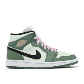 【 AIR JORDAN WMNS AIR JORDAN 1 MID SE 'DUTCH GREEN' / DUTCH GREEN BLACK BARELY GREEN 】 ナイキ ミッド 緑 グリーン 黒色 ブラック エアジョーダン スニーカー レディース