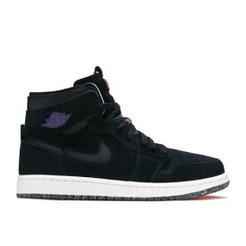 【 AIR JORDAN AIR JORDAN 1 HIGH ZOOM COMFORT 'COURT BLACK' / BLACK COURT PURPLE HOT PUNCH 】 ナイキ ハイ ズーム 黒色 ブラック コート 紫 パープル エアジョーダン スニーカー メンズ