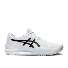 【 ASICS GEL RESOLUTION 8 'WHITE BLACK' / WHITE BLACK 】 白色 ホワイト 黒色 ブラック スニーカー メンズ アシックス