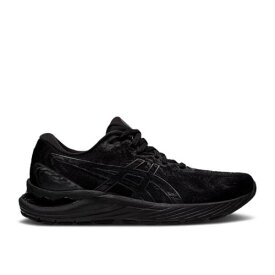 【 ASICS WMNS GEL CUMULUS 23 'BLACK' / BLACK GRAPHITE GREY 】 黒色 ブラック 灰色 グレー スニーカー レディース アシックス