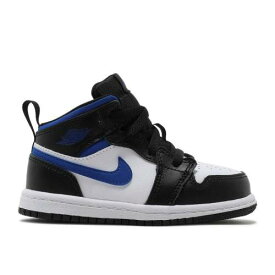 【 AIR JORDAN AIR JORDAN 1 MID TD 'GAME ROYAL' / WHITE RACER BLUE BLACK 】 ナイキ ミッド 白色 ホワイト 青色 ブルー 黒色 ブラック エアジョーダン 'ゲームロイヤル 青 ブルー' ベビー