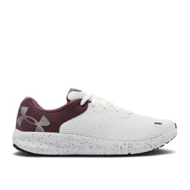 【 UNDER ARMOUR WMNS CHARGED PURSUIT 2 BIG LOGO SPECKLED 'WHITE ASH PLUM' / WHITE ASH PLUM 】 ロゴ 白色 ホワイト アンダーアーマー スニーカー レディース