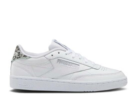 【 REEBOK WMNS CLUB C 85 'CHEETAH PRINT - WHITE' / WHITE SILVER METALLIC WHITE 】 リーボック クラブ 白色 ホワイト 銀色 シルバー スニーカー レディース