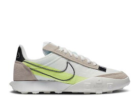 【 NIKE WMNS WAFFLE RACER 2X 'SUMMIT WHITE VOLT' / SUMMIT WHITE VOLT CHROME BLACK 】 ワッフル 白色 ホワイト 黒色 ブラック スニーカー レディース ナイキ