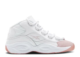 【 REEBOK QUESTION MID LITTLE KID 'PINK TOE' / FOOTWEAR WHITE PINK GLOW 】 リーボック クエスチョン ミッド 白色 ホワイト ピンク クエスチョンミッド ジュニア キッズ ベビー マタニティ スニーカー