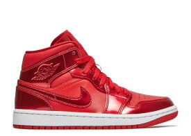 【 AIR JORDAN WMNS JORDAN 1 MID SE 'UNIVERSITY RED POMEGRANATE' / UNIVERSITY RED WHITE 】 ナイキ ミッド 赤 レッド 白色 ホワイト エアジョーダン スニーカー レディース