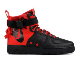 【 NIKE SF AIR FORCE 1 MID 'HABANERO RED BLACK' / HABANERO RED BLACK 】 ミッド 赤 レッド 黒色 ブラック エアフォース スニーカー メンズ ナイキ