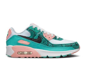 【 NIKE AIR MAX 90 GS 'WASHED TEAL SNAKESKIN' / WASHED TEAL WHITE BLEACHED 】 マックス 白色 ホワイト エアマックス ジュニア キッズ ベビー マタニティ スニーカー ナイキ