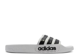 【 ADIDAS ADILETTE SHOWER SLIDE 'WHITE BLACK' / CLOUD WHITE CORE BLACK CLOUD 】 アディダス アディレッタ サンダル 白色 ホワイト コア 黒色 ブラック シャワーサンダル スニーカー メンズ