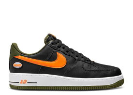 【 NIKE AIR FORCE 1 '07 LV8 'HOOPS - BLACK TOTAL ORANGE' / BLACK ROUGH GREEN WHITE TOTAL 】 黒色 ブラック 緑 グリーン 白色 ホワイト エアフォース スニーカー メンズ ナイキ